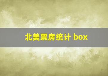 北美票房统计 box